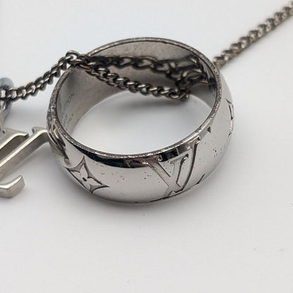 Louis Vuitton Monogram Ring Necklace LV Logo