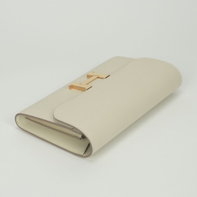 Hermes Constance Wallet Epsom Cles Craie Ivory Cream