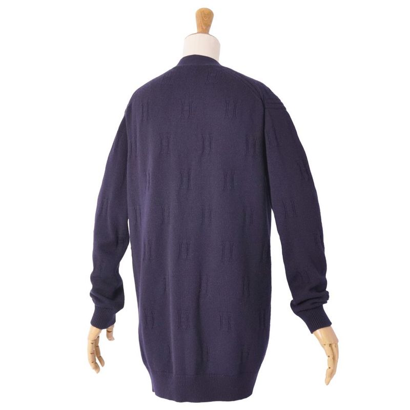 Hermes Cardigan Knit Logo Wool Ring