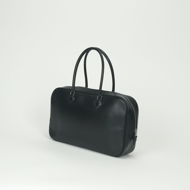 Hermes Plume Elan 28 Tote Box Calf Noir Black