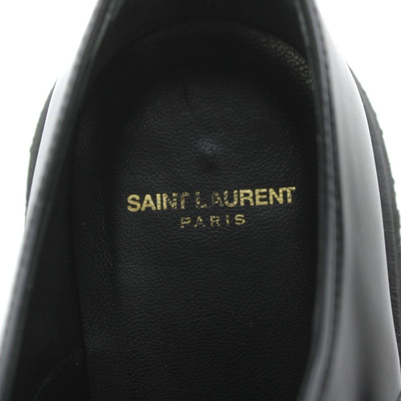 Saint Laurent Paris Creepers Lofa Pointed Toe Leather 37 Black Heel