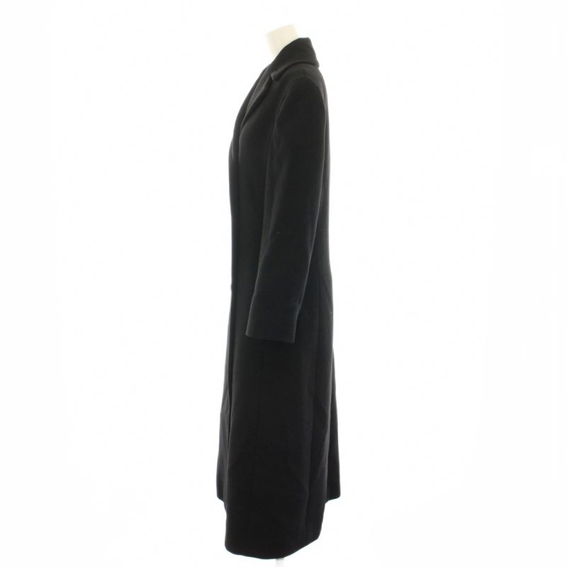 Celine Double Breasted Coat Long Cashmere 36 Black YT