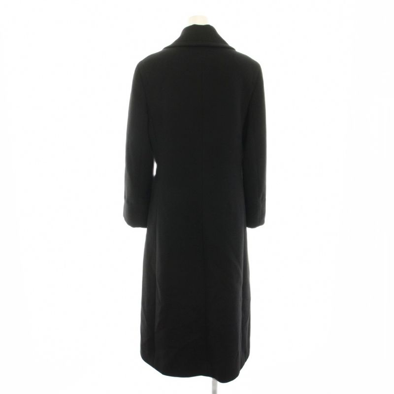 Celine Double Breasted Coat Long Cashmere 36 Black YT