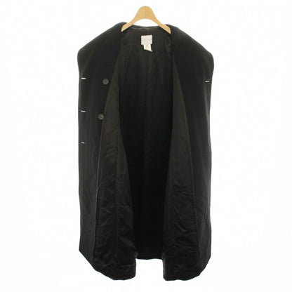 Celine Double Breasted Coat Long Cashmere 36 Black YT