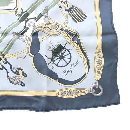 Hermes Carre 70 Palonniers Scarf Silk All Over Pattern Light Blue TK Light Multicolor