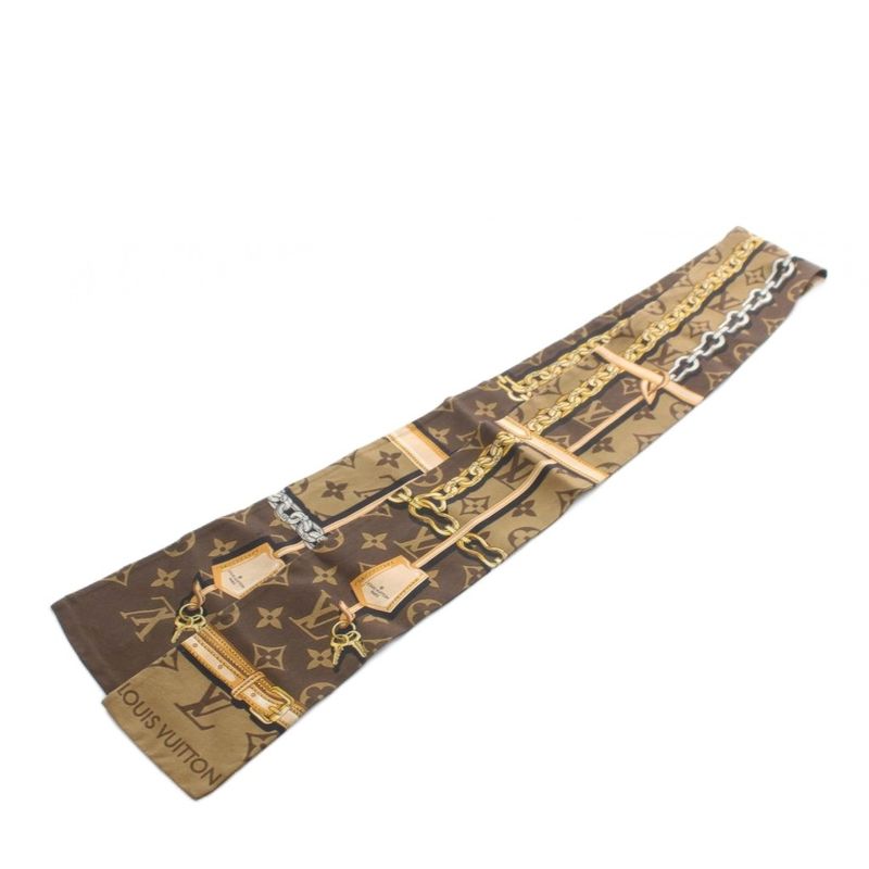 Louis Vuitton Bandeau Monogram Confidential Scarf Silk Brown