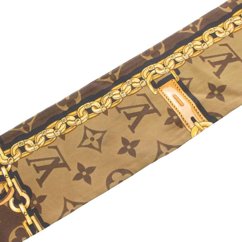 Louis Vuitton Bandeau Monogram Confidential Scarf Silk Brown