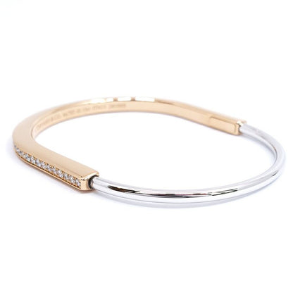 Tiffany & Co. 18K Pink Gold WG Lock Narrow Bangle Diamond Bracelet