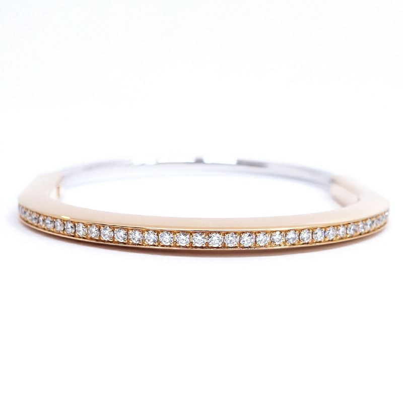 Tiffany & Co. 18K Pink Gold WG Lock Narrow Bangle Diamond Bracelet