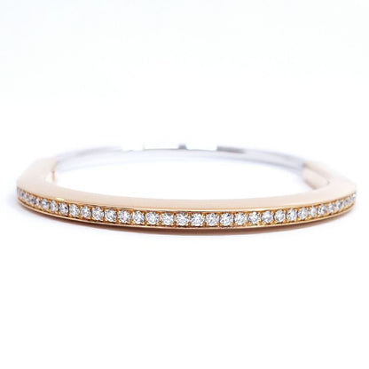 Tiffany & Co. 18K Pink Gold WG Lock Narrow Bangle Diamond Bracelet