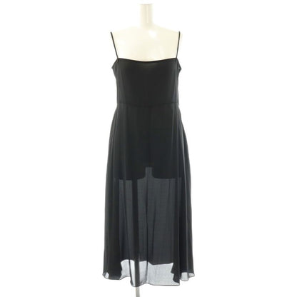 Dior Dress Sheer Maxi Long Sleeve Regular Color Dot Pattern Black