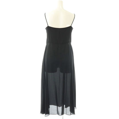 Dior Dress Sheer Maxi Long Sleeve Regular Color Dot Pattern Black
