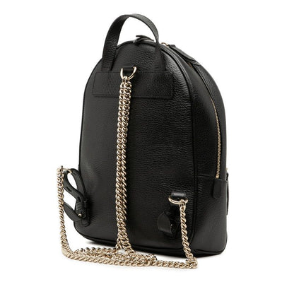 Gucci Interlocking Soho Chain Backpack Black Leather