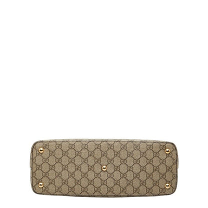 Gucci GG Supreme 2-Way Shoulder Bag Beige Pink Red Leather