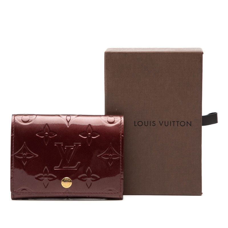 Louis Vuitton Monogram Vernis Envelope Carte de Visit Card Case Rouge Fauvist Purple