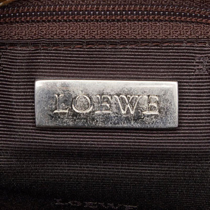 Loewe Anagram Studded Crossbody Shoulder Bag White Beige Canvas Leather