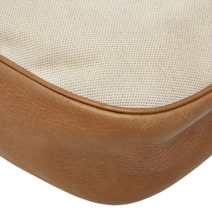 Loewe Anagram Studded Crossbody Shoulder Bag White Beige Canvas Leather