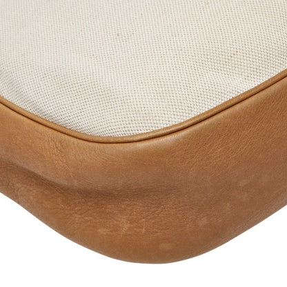 Loewe Anagram Studded Crossbody Shoulder Bag White Beige Canvas Leather