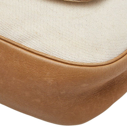 Loewe Anagram Studded Crossbody Shoulder Bag White Beige Canvas Leather