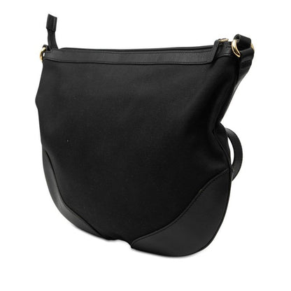 Gucci Crossbody Shoulder Bag Black Canvas Leather