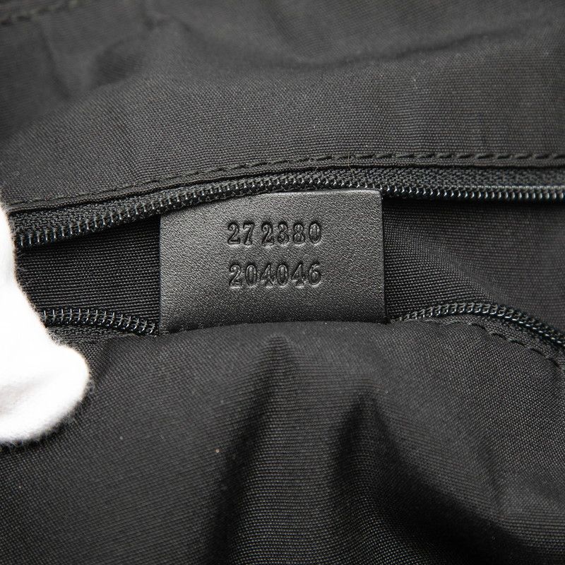 Gucci Crossbody Shoulder Bag Black Canvas Leather