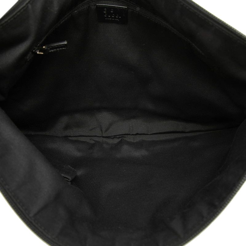 Gucci Crossbody Shoulder Bag Black Canvas Leather