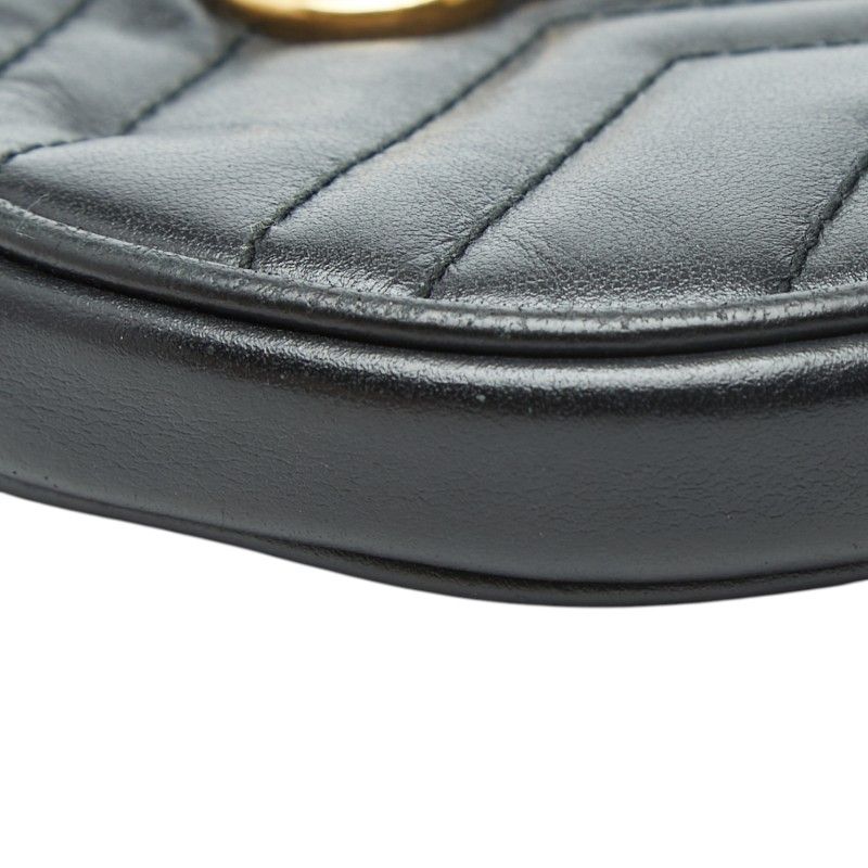 Gucci GG Marmont Quilted Heart Coin Case Black Leather