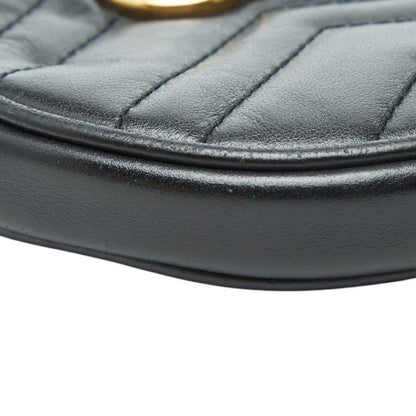 Gucci GG Marmont Quilted Heart Coin Case Black Leather