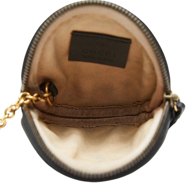 Gucci GG Marmont Quilted Heart Coin Case Black Leather