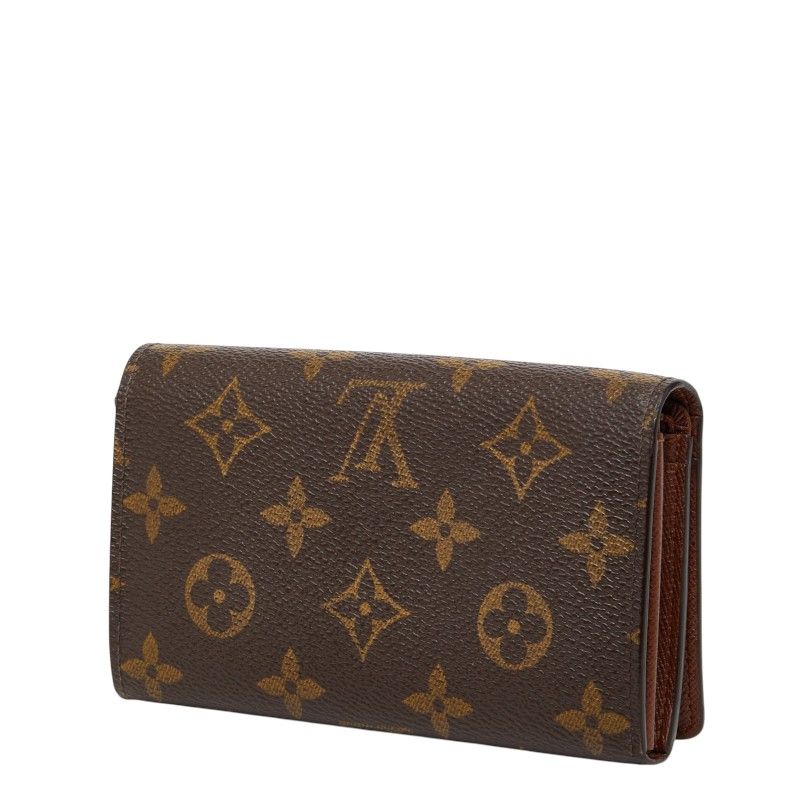 Louis Vuitton Monogram Porte Monnaie Billets Tresor Brown Leather