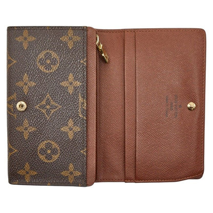 Louis Vuitton Monogram Porte Monnaie Billets Tresor Brown Leather