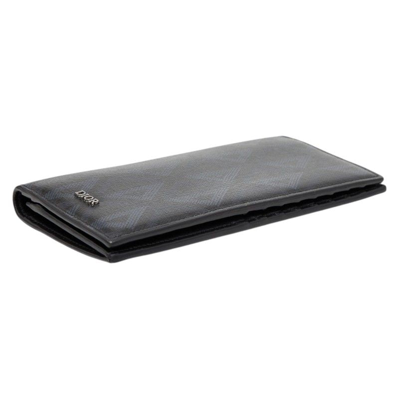 Dior CD Diamond Vertical Wallet Black Navy