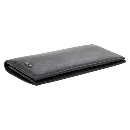 Dior CD Diamond Vertical Wallet Black Navy