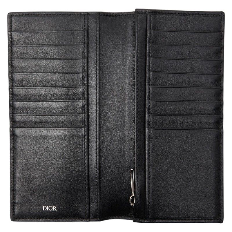 Dior CD Diamond Vertical Wallet Black Navy