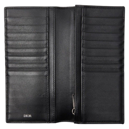 Dior CD Diamond Vertical Wallet Black Navy