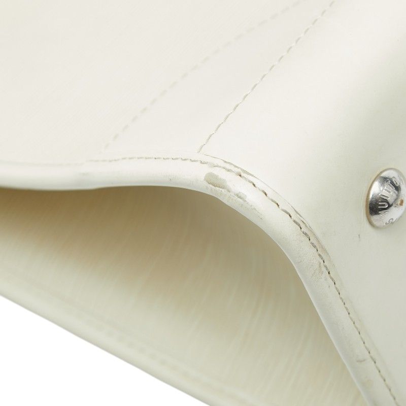 Louis Vuitton Epi Madeleine GM Tote Shoulder Bag Yvoir White Leather Yvoire