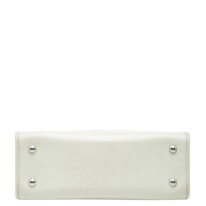 Louis Vuitton Epi Madeleine GM Tote Shoulder Bag Yvoir White Leather Yvoire