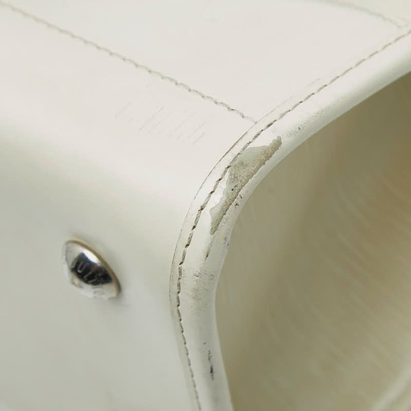 Louis Vuitton Epi Madeleine GM Tote Shoulder Bag Yvoir White Leather Yvoire