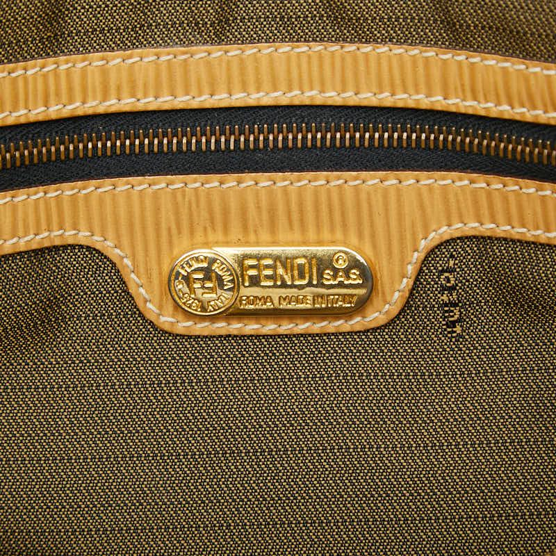 Fendi Zucca Tote Brown Beige Canvas Leather