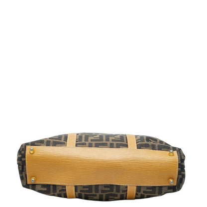 Fendi Zucca Tote Brown Beige Canvas Leather