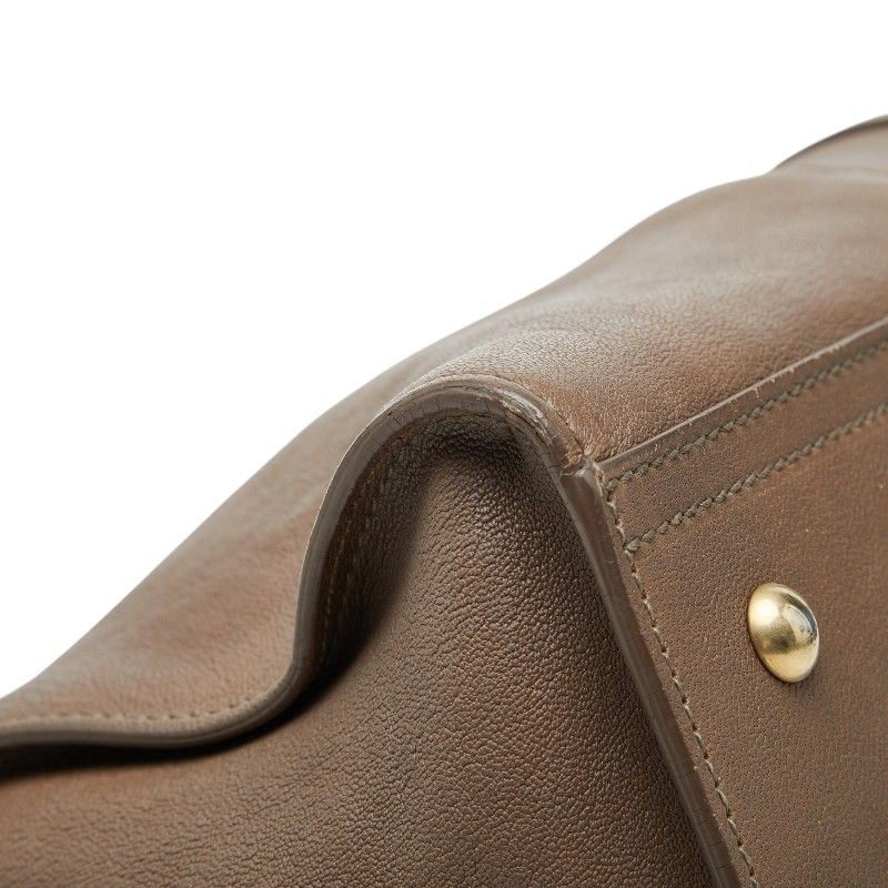 Saint Laurent Cabas Chic Mini 2-Way Shoulder Bag Brown Leather