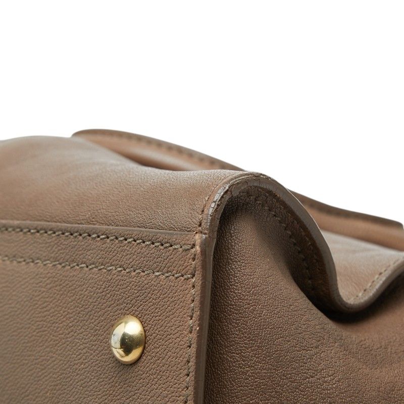 Saint Laurent Cabas Chic Mini 2-Way Shoulder Bag Brown Leather