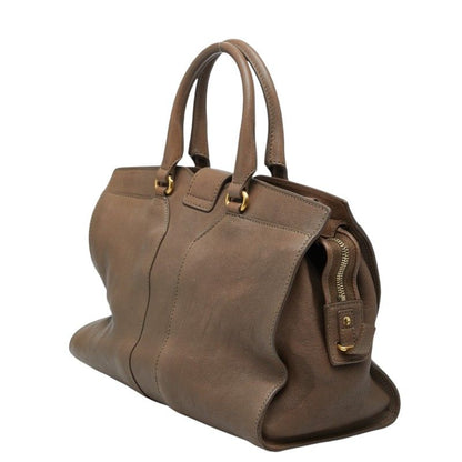 Saint Laurent Cabas Chic Mini 2-Way Shoulder Bag Brown Leather