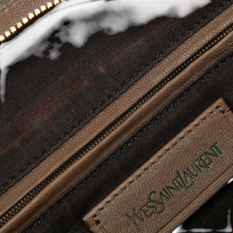 Saint Laurent Cabas Chic Mini 2-Way Shoulder Bag Brown Leather