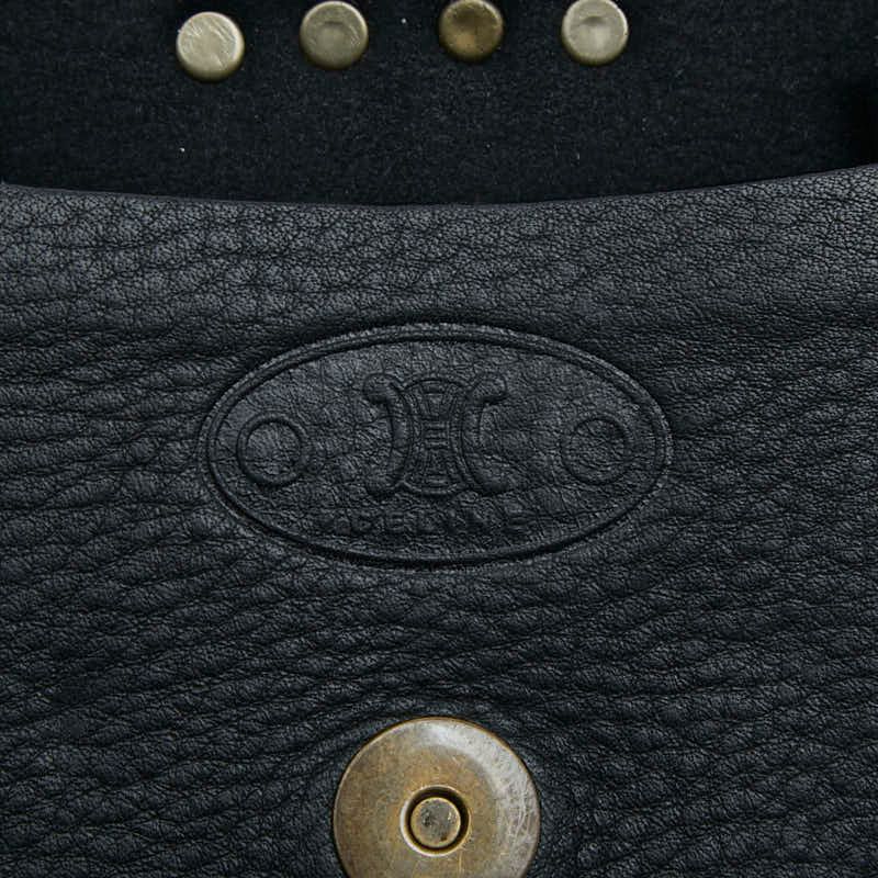 Celine Studded Crossbody Mini Shoulder Bag Pochette Black Leather