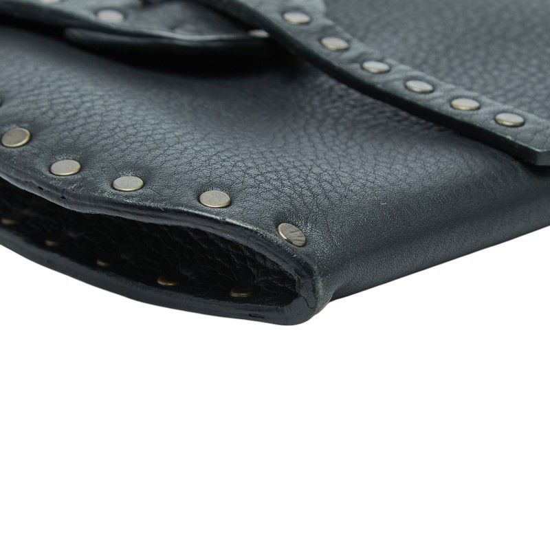 Celine Studded Crossbody Mini Shoulder Bag Pochette Black Leather
