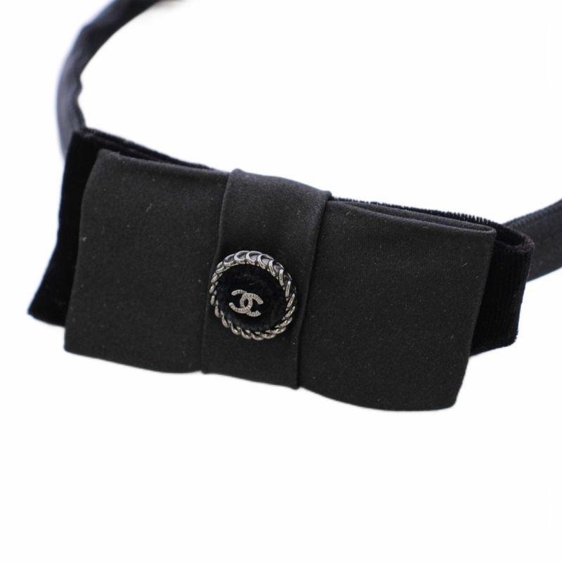 Chanel Headband Ribbon Velvet Black TK Shoulder Bag