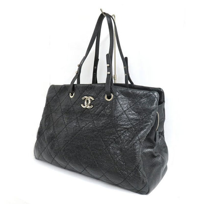 Chanel on the Road Tote CC Logo Black Silver