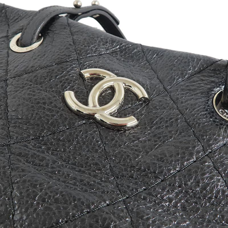 Chanel on the Road Tote CC Logo Black Silver