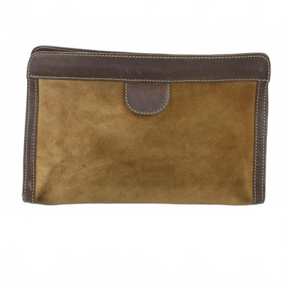 Loewe Anagram Suede Clutch Vintage Brown